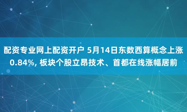 配资专业网上配资开户 5月14日东数西算概念上涨0.84%, 板块个股立昂技术、首都在线涨幅居前